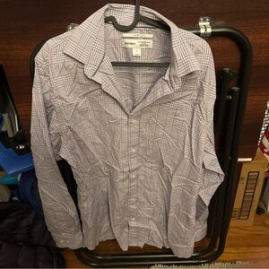 Old Navy Men's Purple Plaid Button Down Shirt
